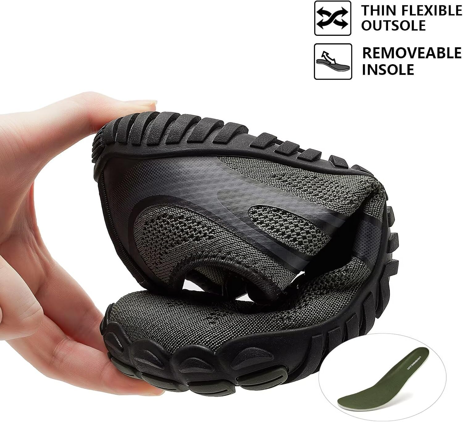 Thumbnail 3 de HOBIBEAR Unisex Minimalist Trail Running Barefoot Shoes with Wide Toe Box and Zero Drop