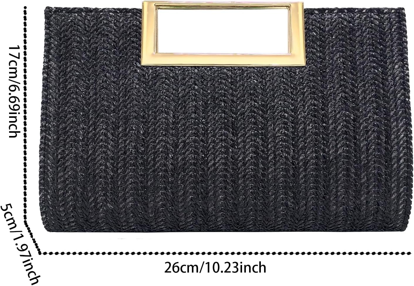 Detalle de Cckuu Women's Straw Clutch Handbag – Raffia Woven Tote for Summer