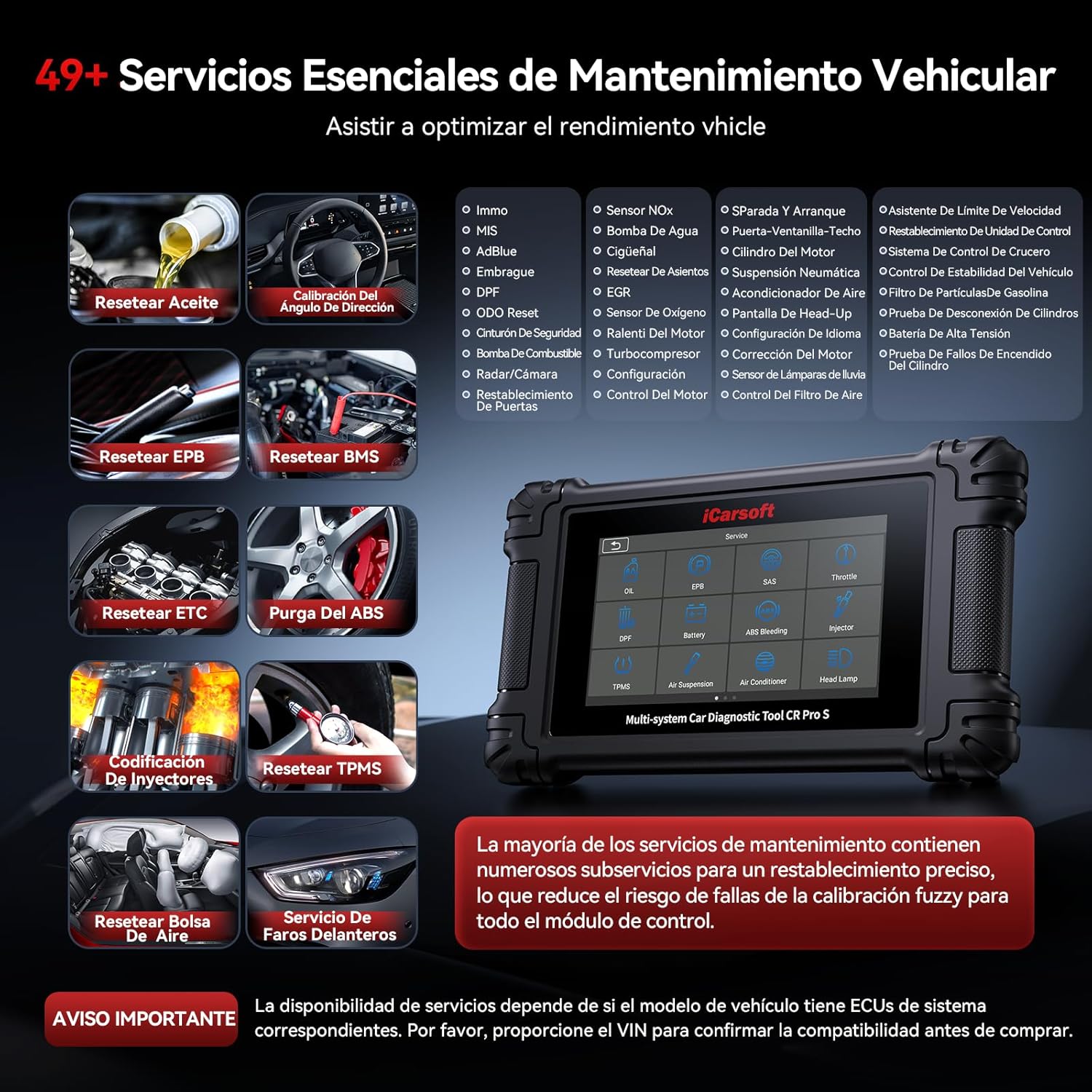 Thumbnail 3 de iCarzone CR Pro S Bidirectional Diagnostic Tool (5-inch touchscreen) for Audi, BMW & VW – 49+ reset services