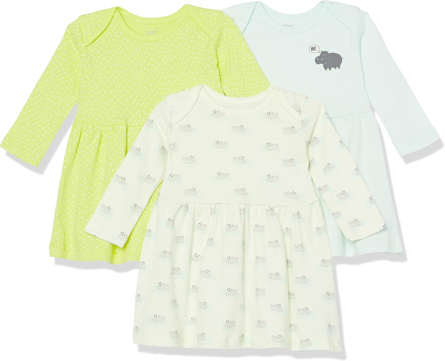 Thumbnail 4 de Amazon Essentials Toddlers and Baby Girls' Cotton Long-Sleeved Dress, Pack of 3