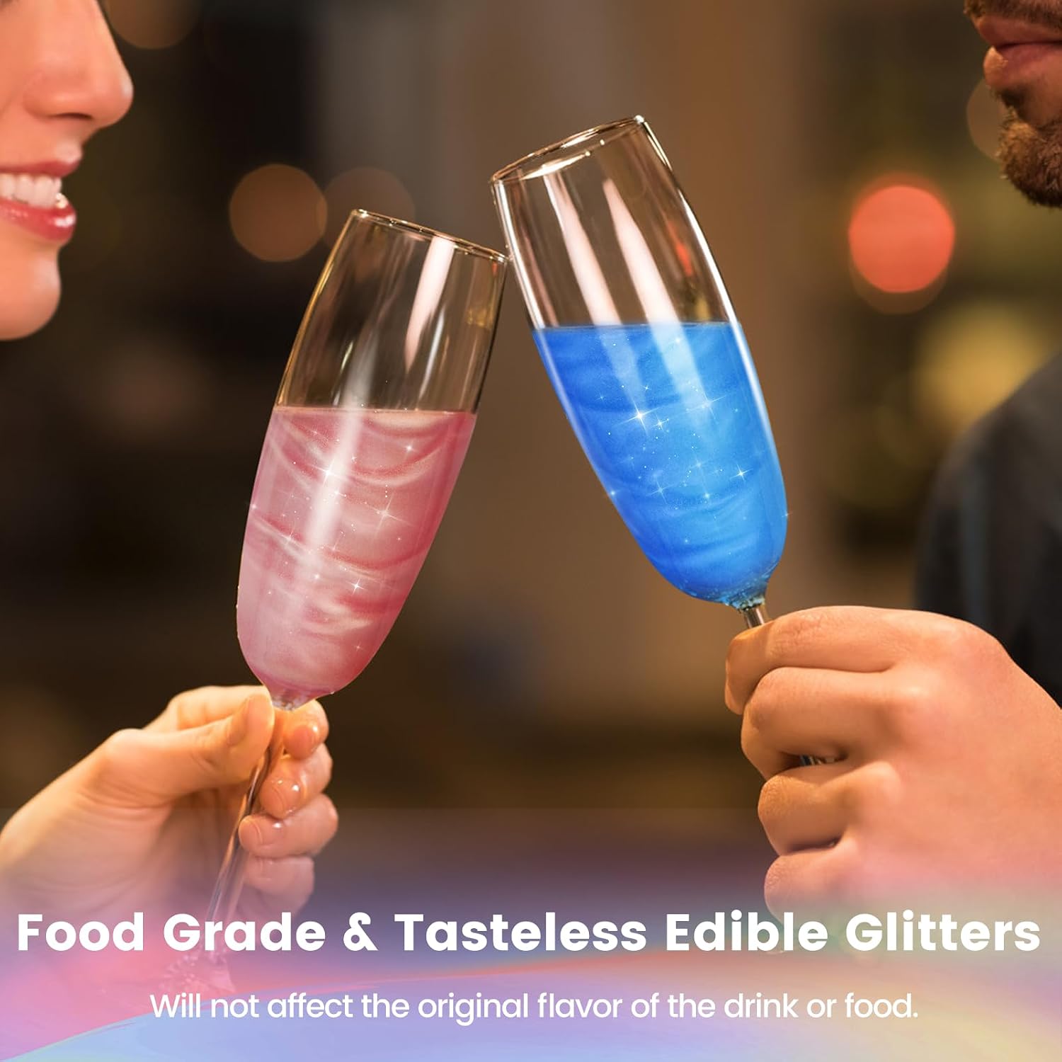Detalle de PUPKOLI Edible Glitter Set, 5 Colors, 5g Bottles for Drinks and Baking