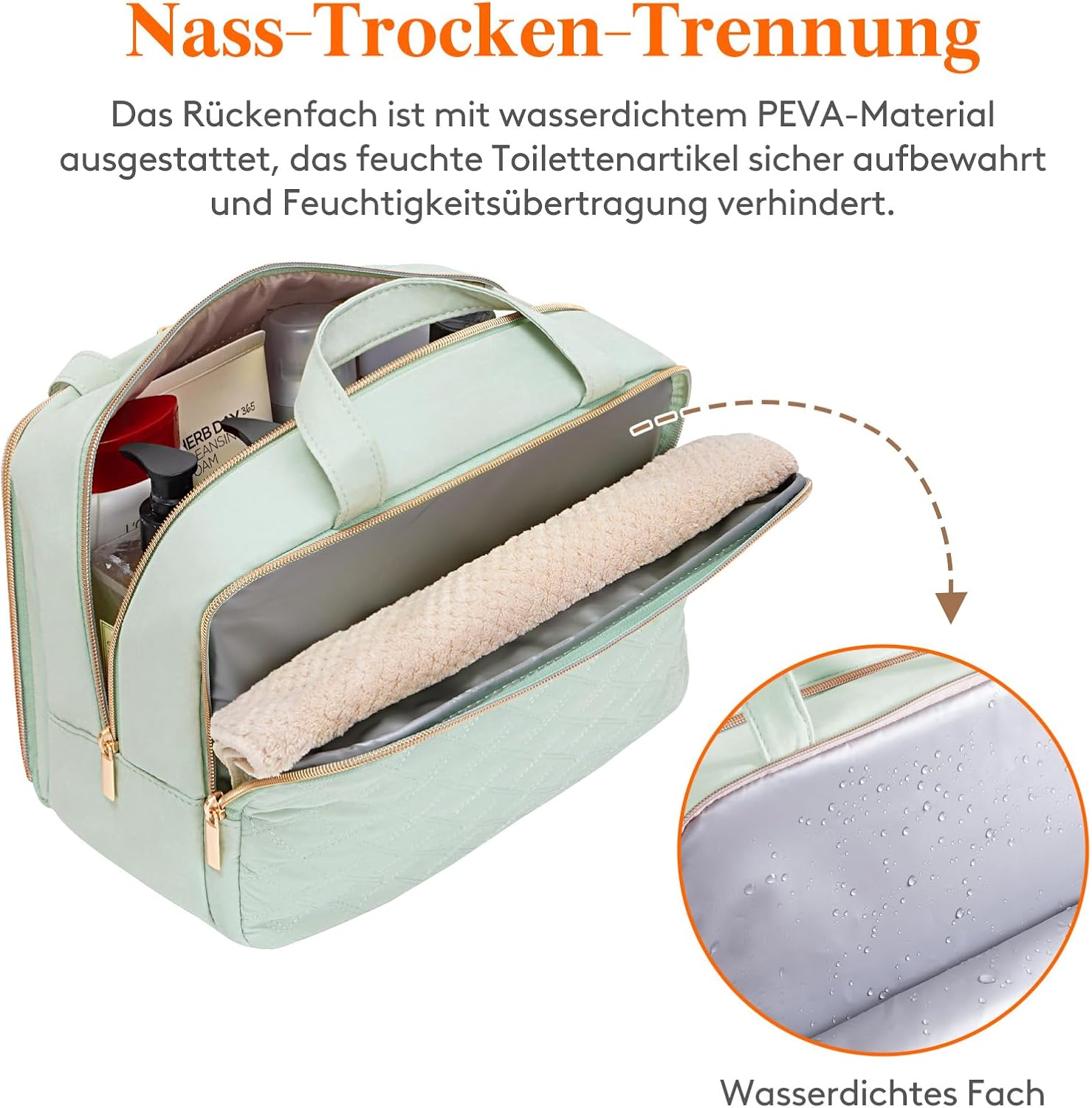 Thumbnail 4 de Lifewit Reisekulturtasche Damen 10L Mintgrün
