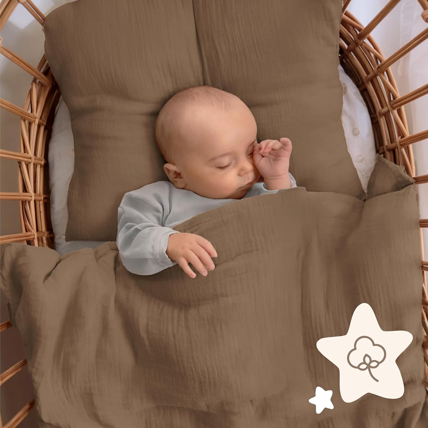 Detalle 2 de Dreamzie Baby Bettwäsche 80x80 cm Musselin