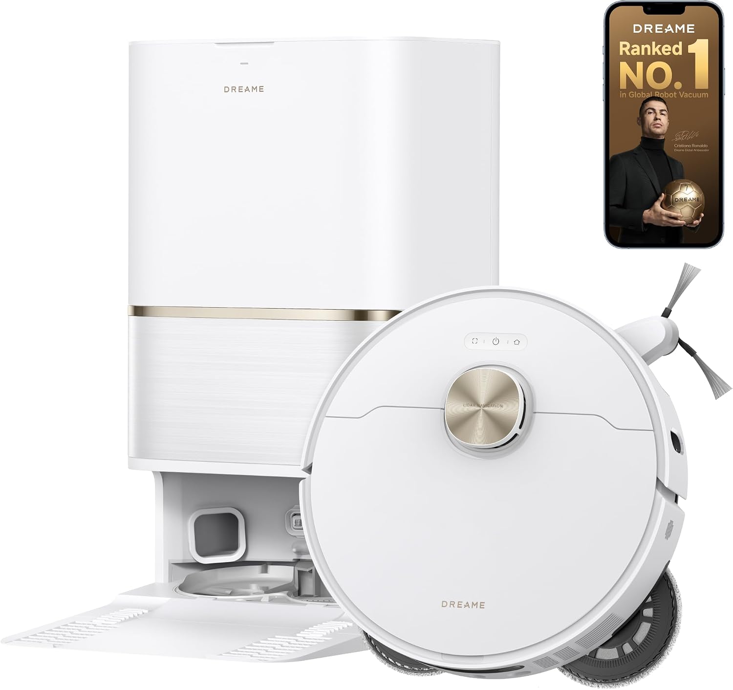 Detalle de Dreame L50 Ultra AE Robot Vacuum and Mop: Deep Cleaning, Self-Cleaning Mop System and Auto-Empty Dock