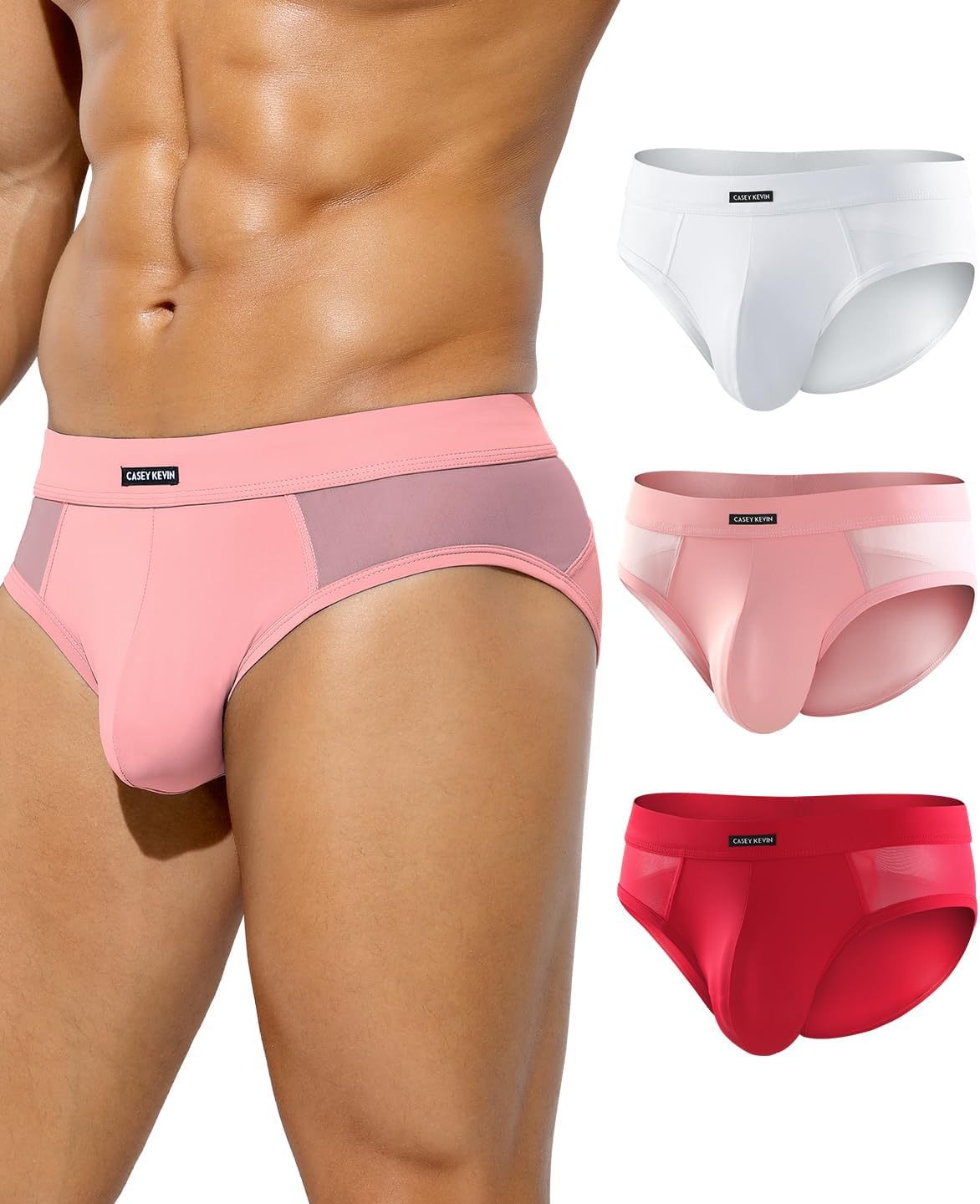 Detalle de Mauro Kane Men's Ice Silk Mesh Briefs - 3 Pack