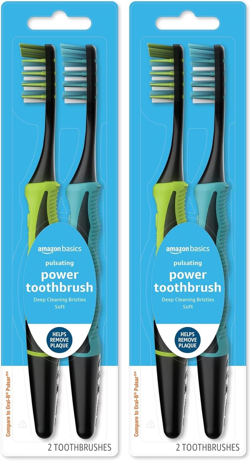 Thumbnail 6 de Amazon Basics Adult Soft Bristle Electric Toothbrush (2-Pack) with Pulsing Deep Cleaning
