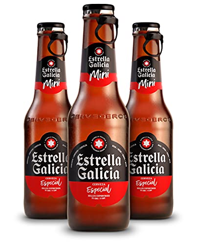 Detalle de Estrella Galicia Especial Mini: pack de 24 botellines de 20 cl, lager equilibrada y refrescante