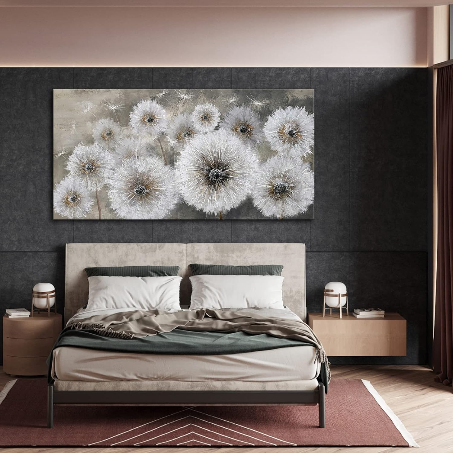 Detalle de Pogusmavi Dandelion Canvas Wall Art 30 × 60 in