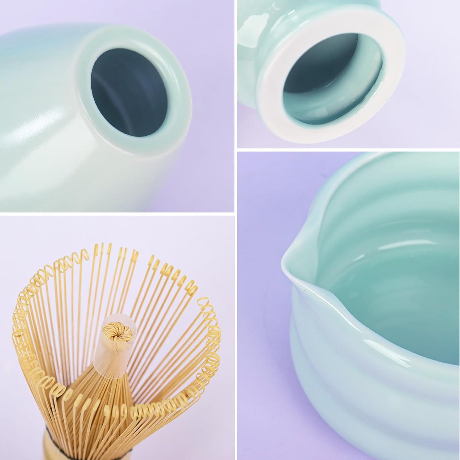 Detalle 2 de Nwvuop Set of 7 Matcha Tea Set with Whisk and Bowl Matcha Kit (Green-02)