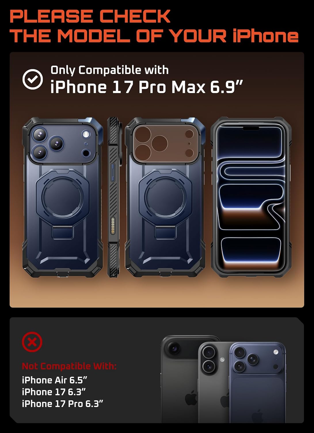 Thumbnail 1 de iPhone 17 Pro Max case with kickstand, 1.5 mm