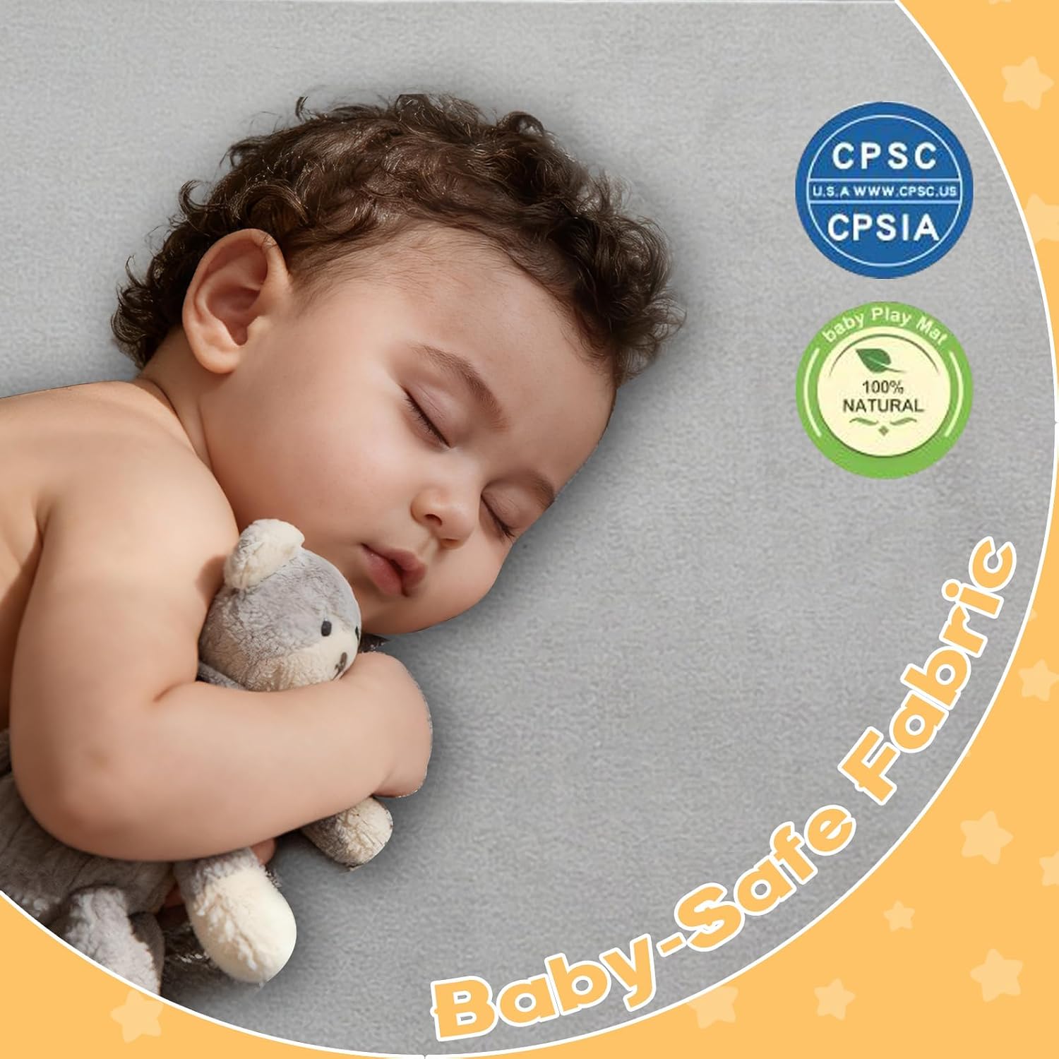 Detalle de RONGFA 71" x 59" Baby Play Mat, 1.3" Memory Foam, Coral Velvet