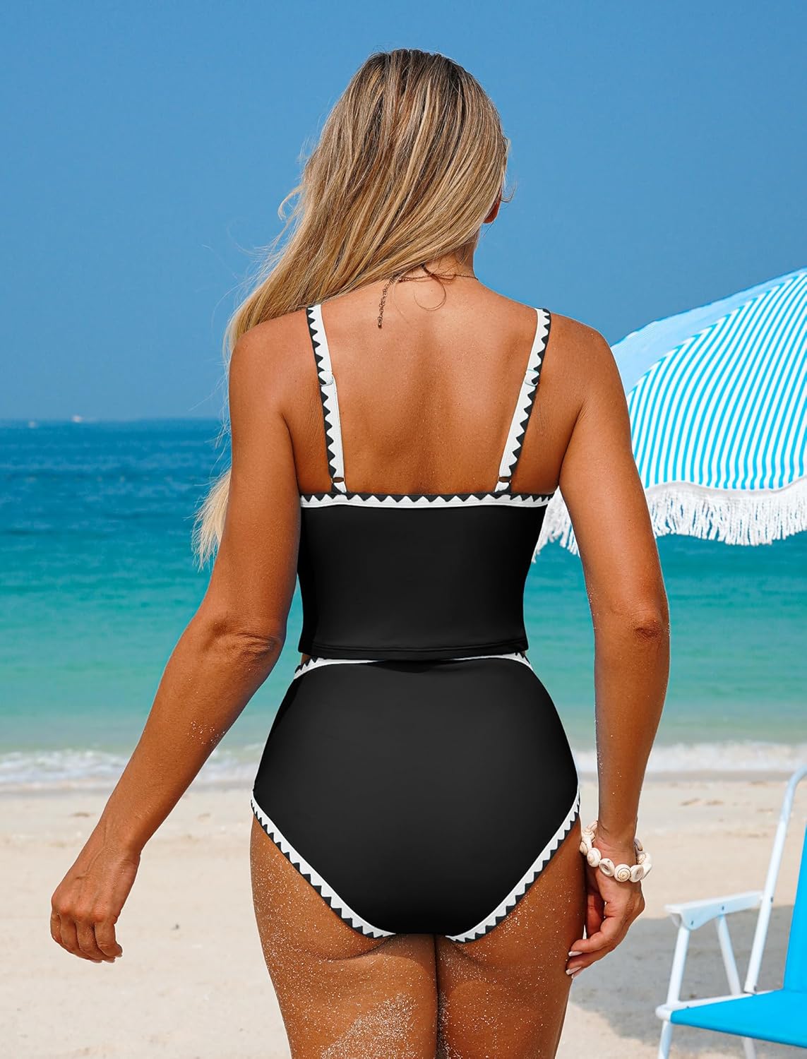 Detalle 2 de ZAFUL Tankini Swimsuit with Tummy Control: Two-Piece Bathing Suit for Flattering Silhouette