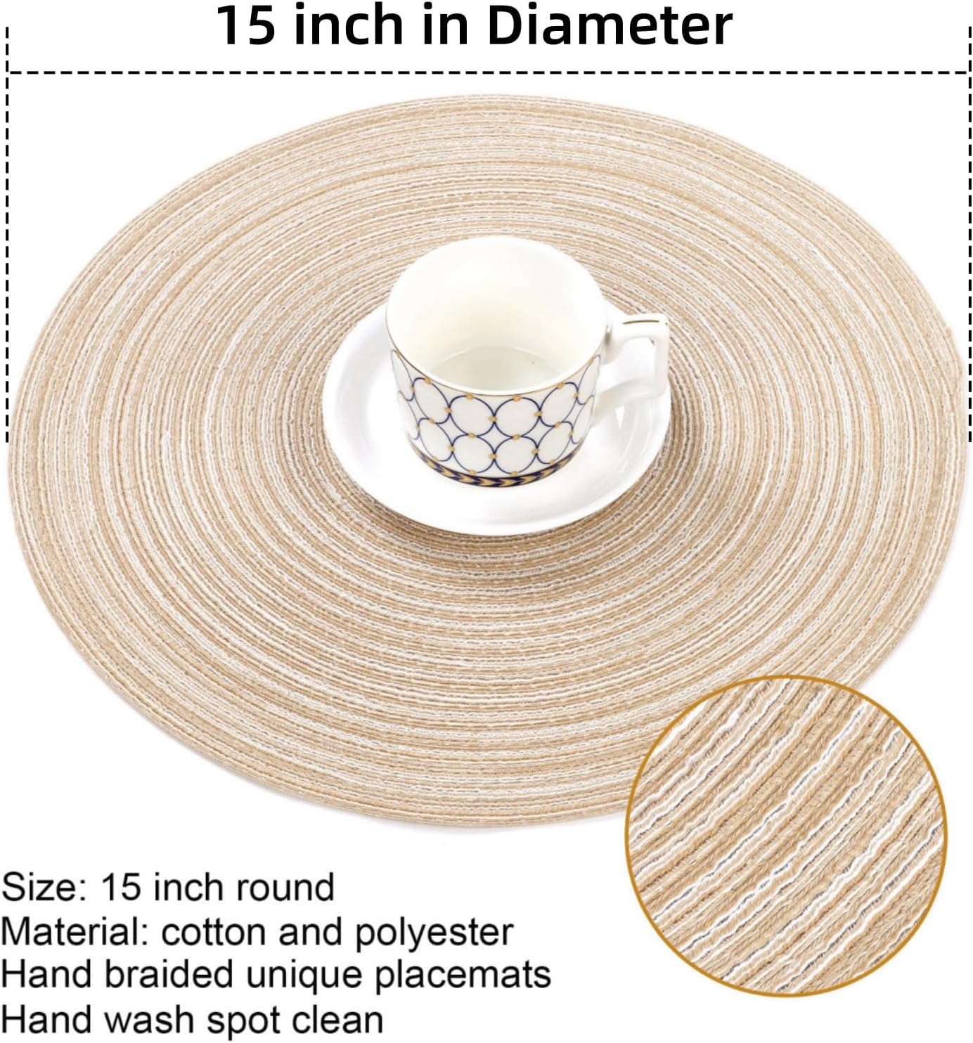Detalle de SHACOS 15 inch Placemats 🍽