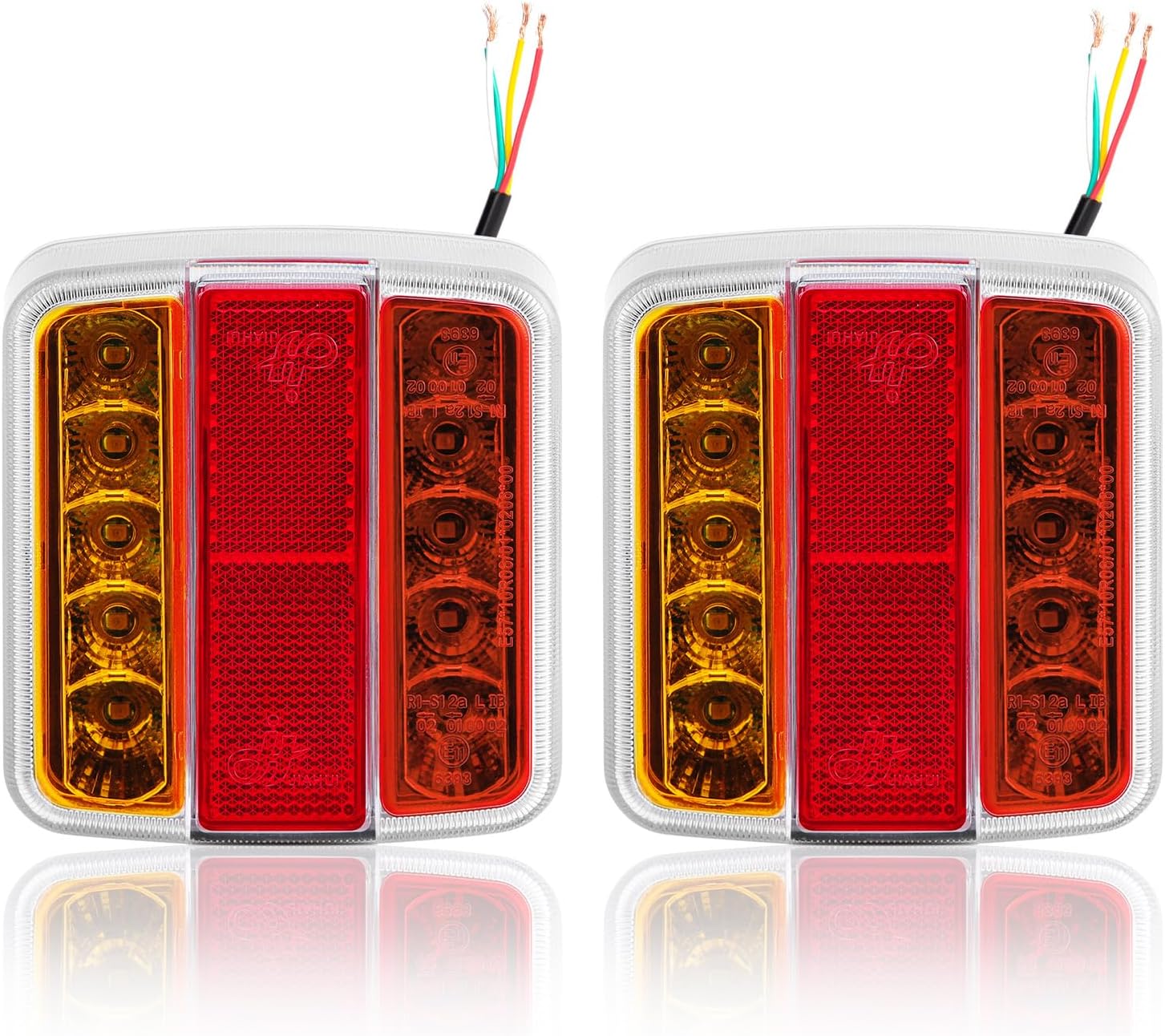 Detalle de SPARKMOTO 2-Pack 12V LED Trailer Light Cluster with IP67 Waterproofing and 5 Functions
