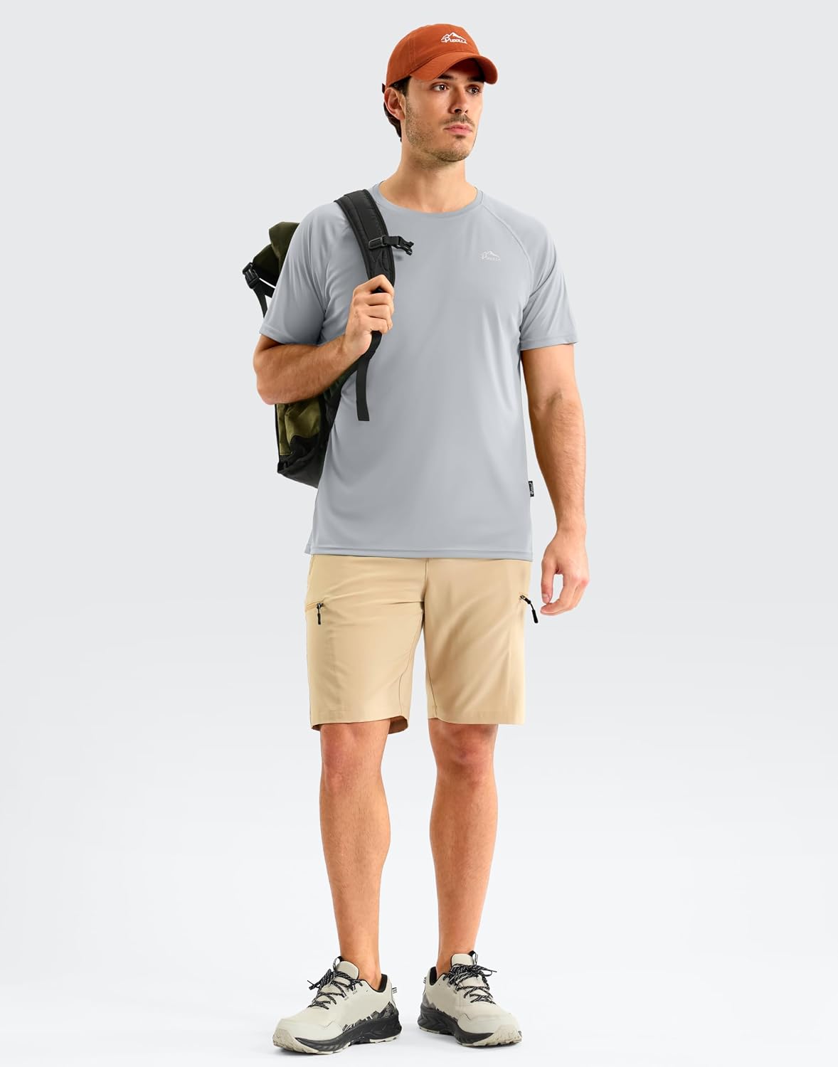Detalle de Pudolla Men's Rashguard: UPF 50+ Sun Protection, Quick-Dry Short Sleeve Shirts