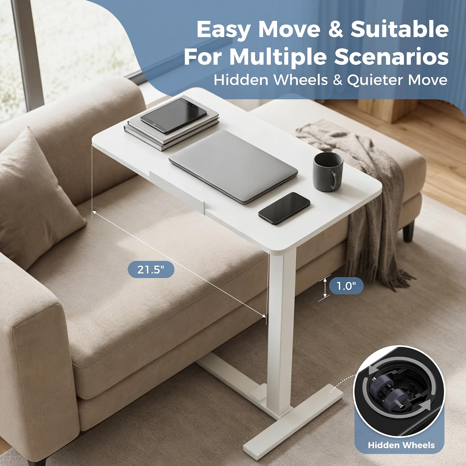 Detalle de DUMOS Overbed Table, 20 lb Capacity