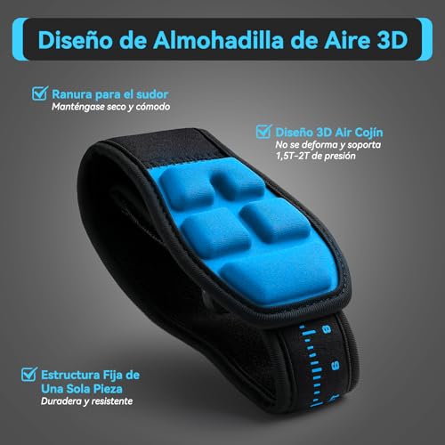 Thumbnail 1 de AGPTEK 1 x coderas para epicondilitis (codo de tenista), cinta ajustable antideslizante azul