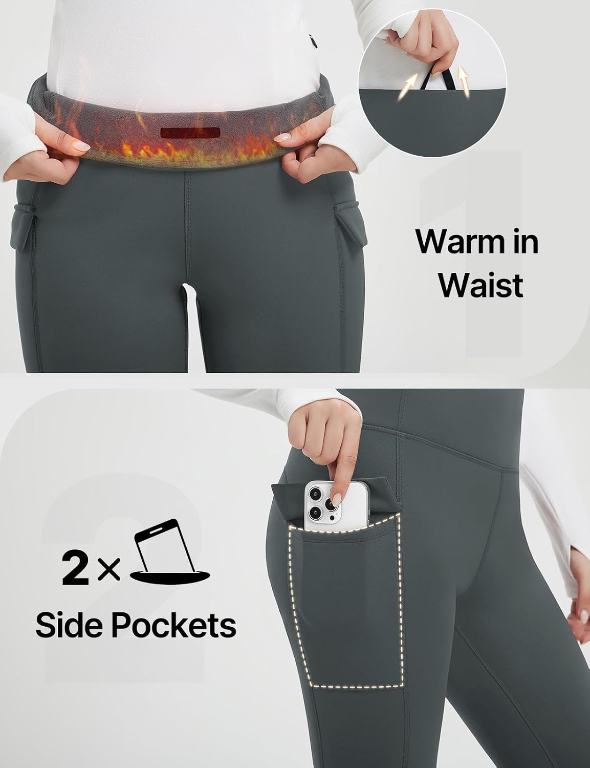 Thumbnail 5 de baleaf Women's Fleece Lined High-Waisted Ski Leggings