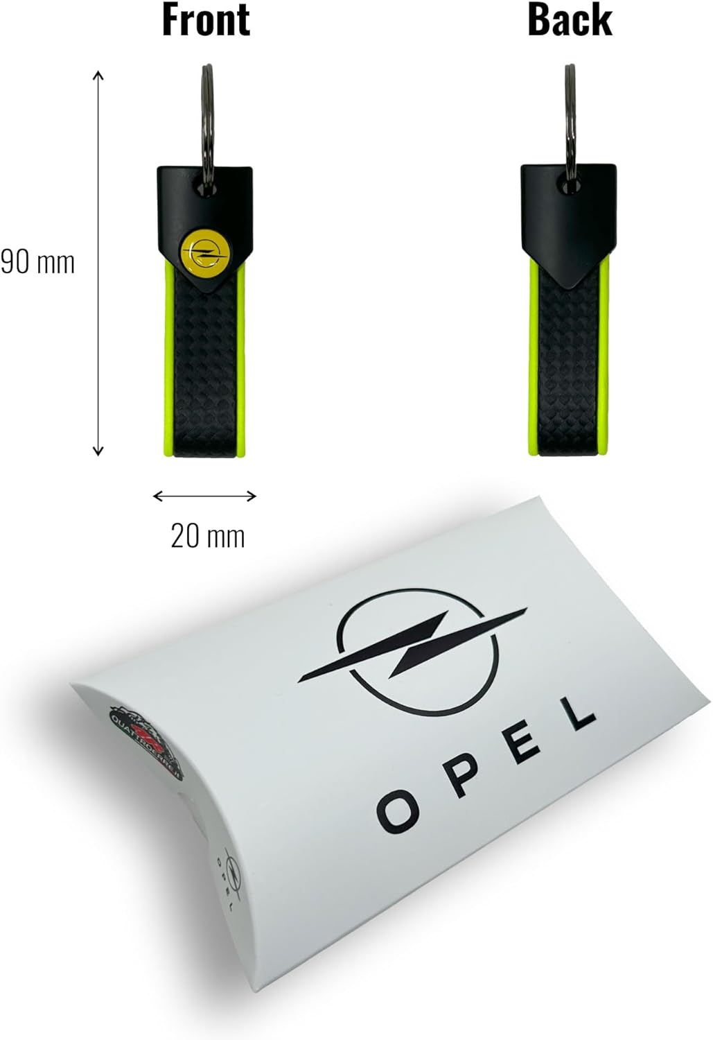Detalle de Portachiavi per Auto Opel 4R Quattroerre.it: design resistente, chiusura a anello e confezione regalo