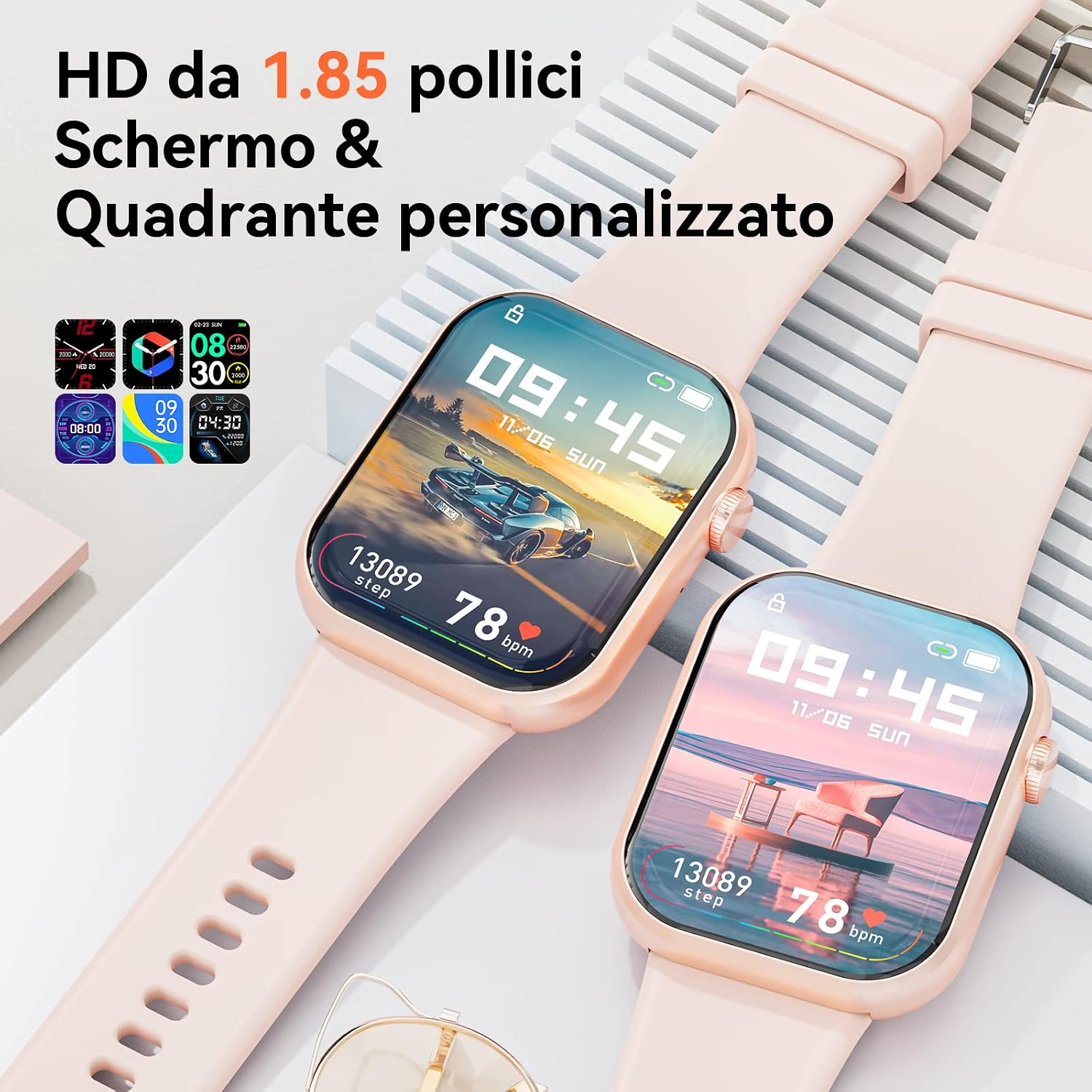 Detalle de Hwagol 2023 Smartwatch Uomo Donna – Schermo 1,85'', Chiamata Bluetooth e Contapassi