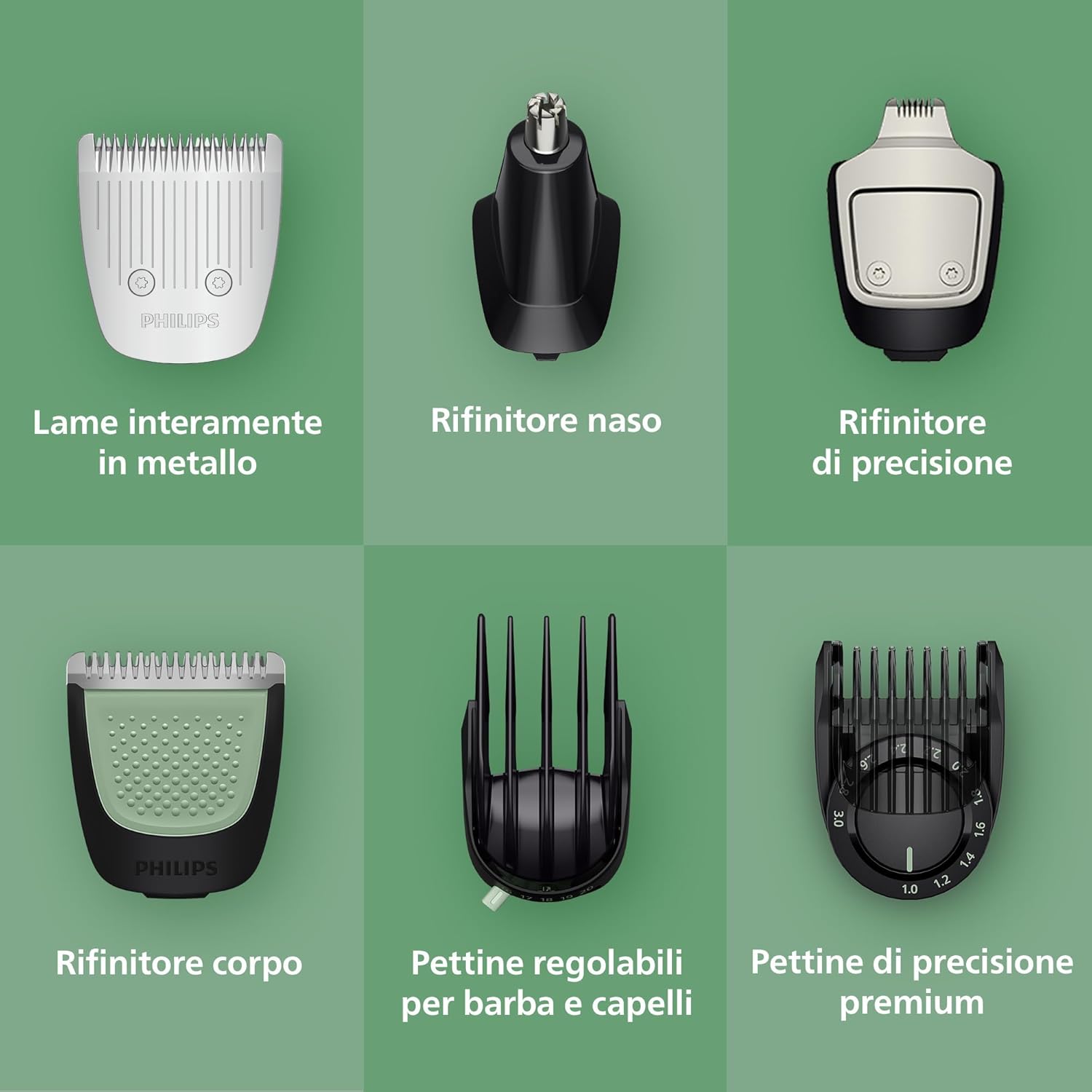 Detalle 2 de Philips Multigroom Serie 7000 MG7931/15 rifinitore 16 in 1, 21 impostazioni