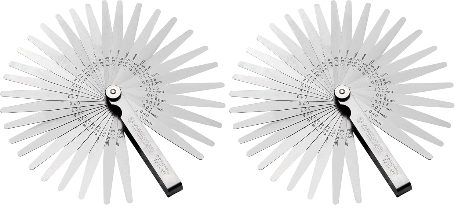 Thumbnail 5 de Spurtar 32 Klingen Fühlerlehre-Set aus Edelstahl (0,03–1,00 mm / 0,001–0,04")