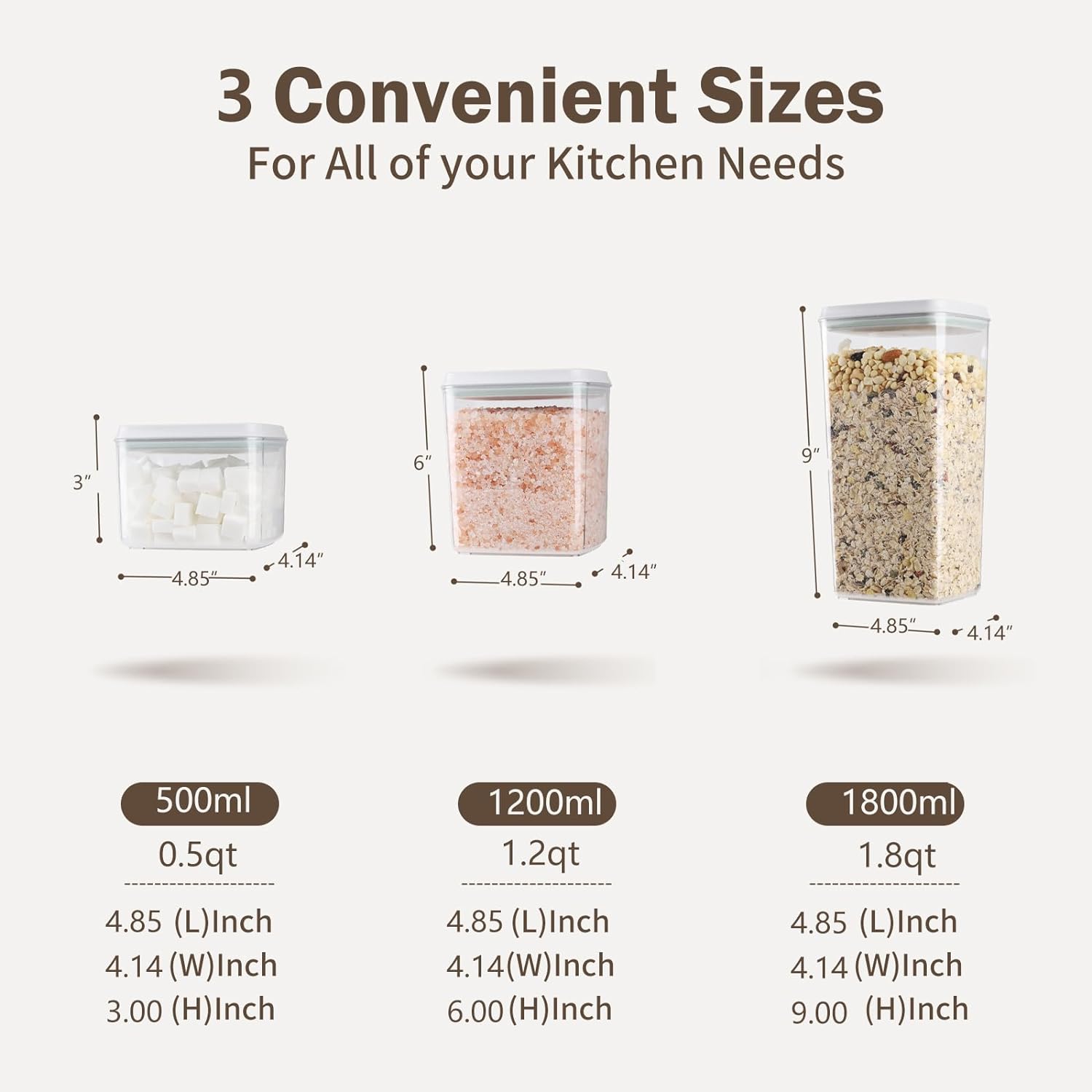 Thumbnail 4 de Pop Airtight Food Storage Containers Set (6-Piece) with Pop-Lid Sealing, Stackable & BPA-Free (AS material)