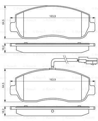 Thumbnail 5 de Bosch BP1417 pastiglie freni auto per asse anteriore (con indicatori di usura) – 1 confezione da 4