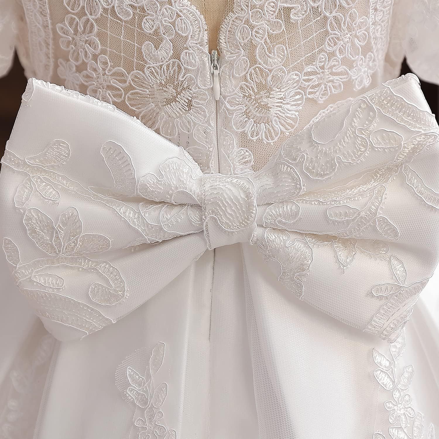 Thumbnail 4 de NNJXD Baby Girl Princess Tutu Dress (lace, lace bow and knee-length) for christening, parties & special occasions