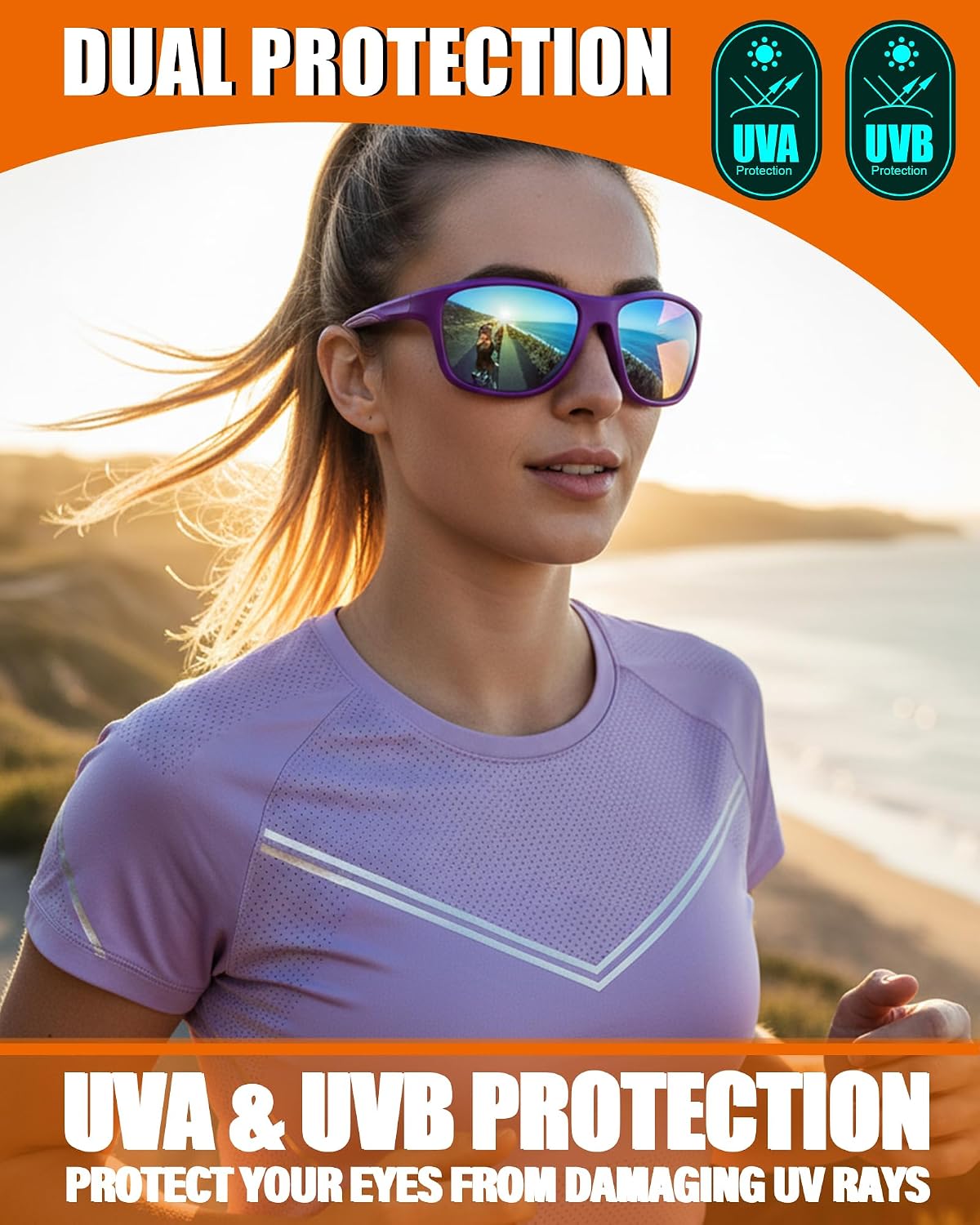 Detalle de Myiaur Sport Sonnenbrillen Damen Polarisiert – Unzerbrechlich, leichtes TR90 Gestell, UV400