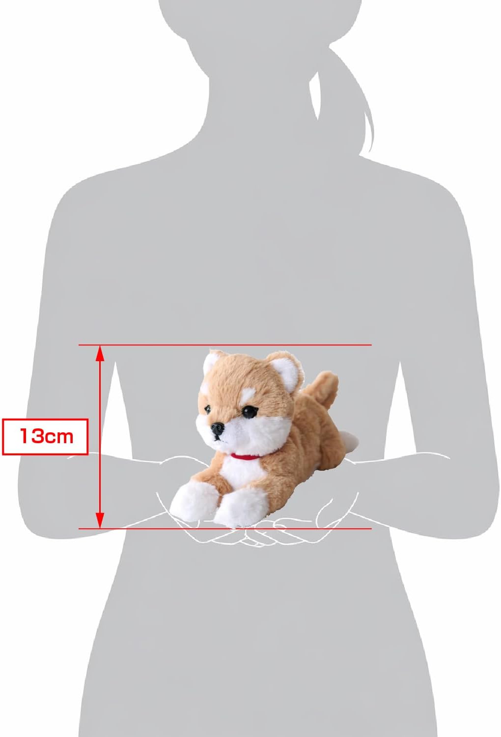 Detalle de サンレモン ひざわんこ 柴犬 BE SS P-8092 ぬいぐるみ 10×26×13cm・おすわりやごろ寝のポーズに対応