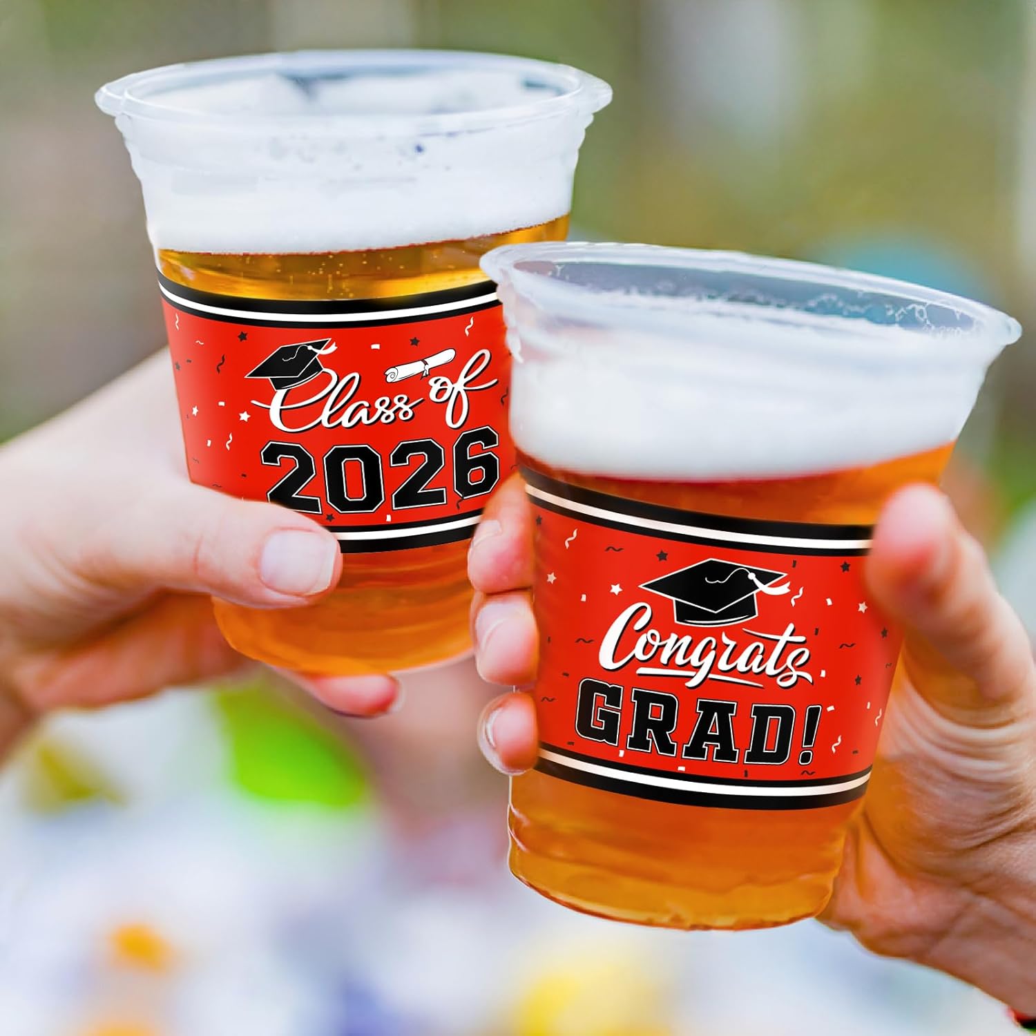 Thumbnail 3 de Gatherfun Class of 2026 Celebration 100-Pack 16oz Red Graduation Plastic Cups