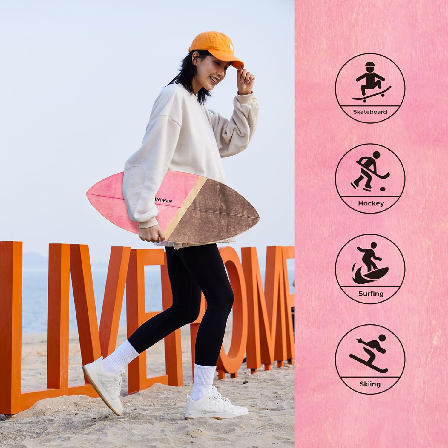 Thumbnail 3 de XCMAN Tavola da surf Balance Trainer con rullo in legno e superficie antiscivolo (fino a 158,8 kg)