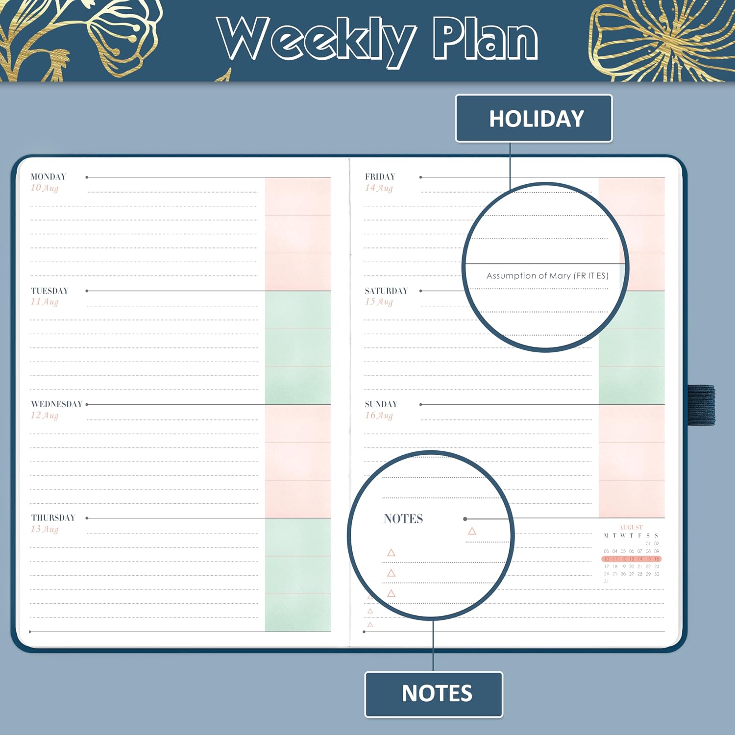 Detalle de 2026 Diary A5 Week-to-View, 14.6ร21.4 cm ๐