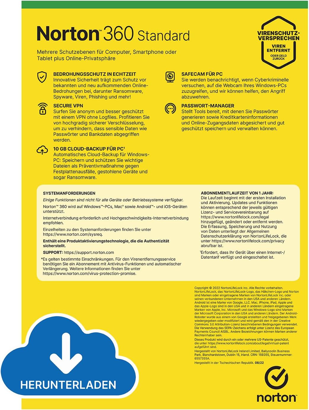 Thumbnail 1 de Norton 360 Standard 2026 – 1 Gerät, 1 Jahr (Aktivierungscode per E-Mail)