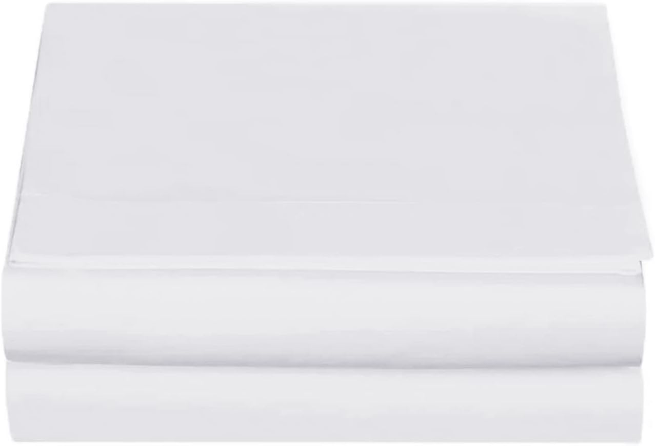 Detalle 2 de Yorkshire Bedding Single Bed Flat Sheet in 100% Egyptian Cotton (200 Thread Count) – White – 175 cm x 275 cm