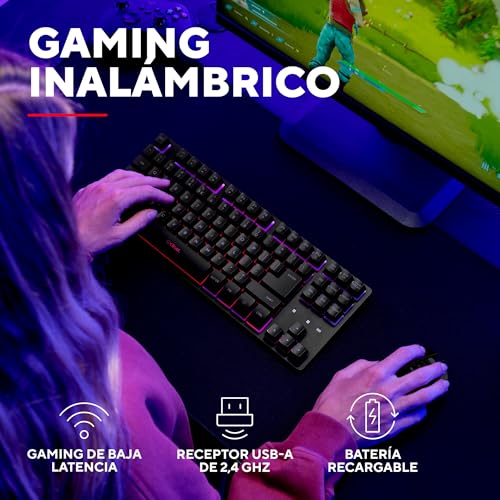 Detalle de GXTrust 1831 Dothix Teclado Inalámbrico TKL 80% con RGB y 2.4 GHz