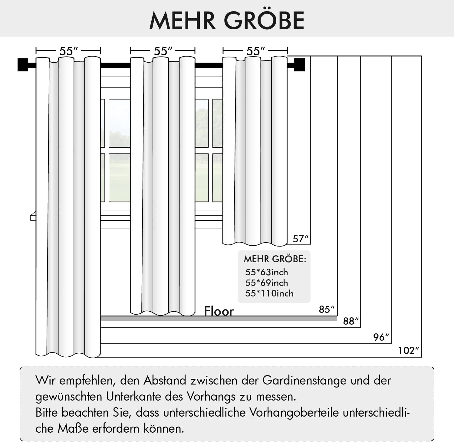 Detalle 2 de EMEMA Verdunklungsvorhänge 245 cm lang, 2er-Set