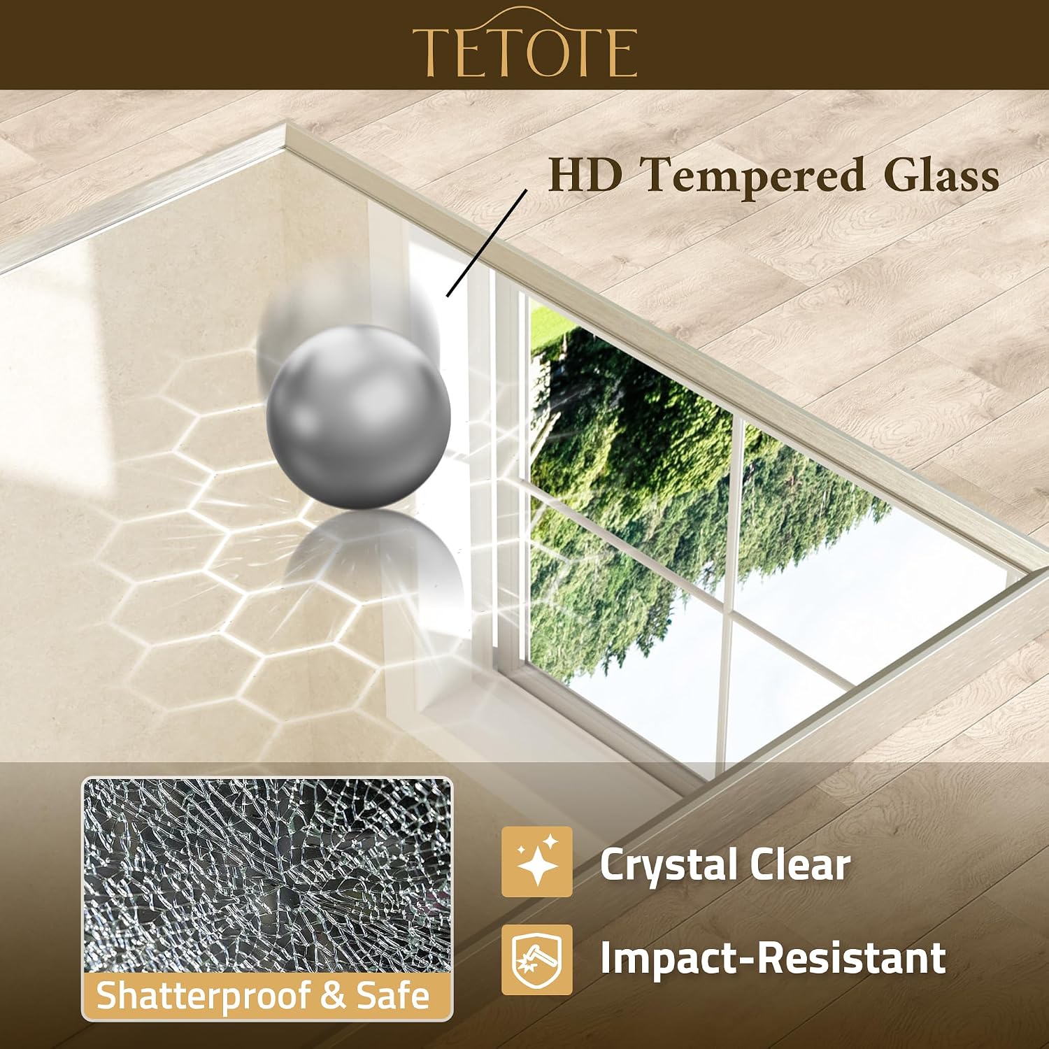 Detalle 2 de TETOTE Brushed Nickel 32" x 36" Vanity Mirror 🪞