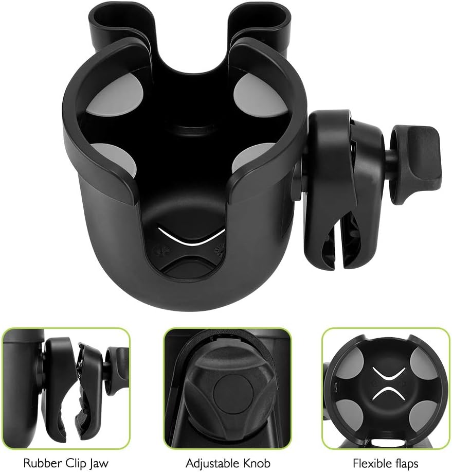 Thumbnail 2 de Accmor 2-in-1-Flaschen- und Handyhalter für Rollstuhl, Fahrrad & Kinderwagen – Schwarz