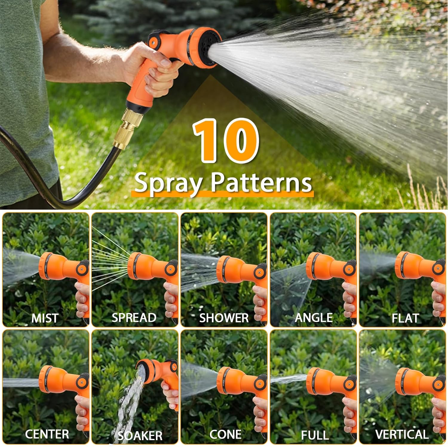 Thumbnail 1 de 2 Pack Hose Pipe Spray Gun: 10-Pattern Garden Nozzles with Thumb Control