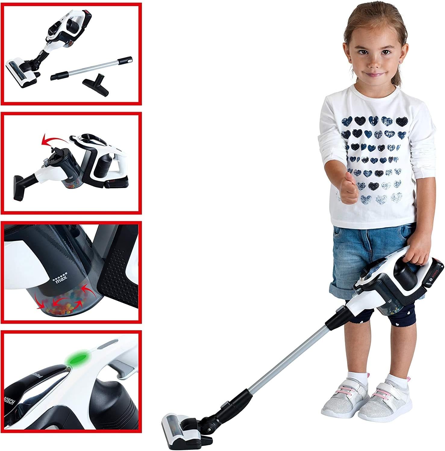 Detalle de Theo Klein 6812 Bosch Unlimited Vacuum Cleaner – Battery-Powered Toy for Ages 3+