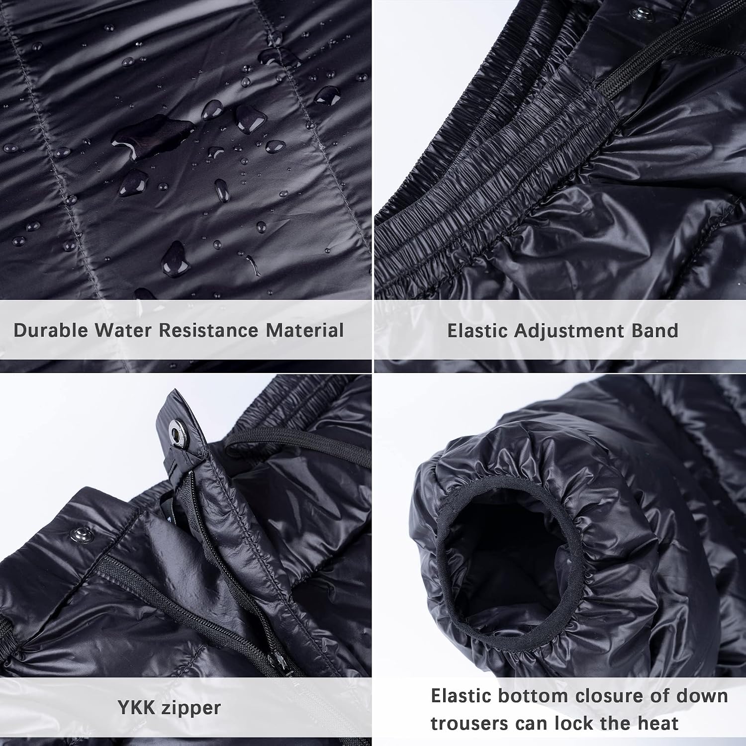 Detalle 1 de Tofern Thermal Pants, Water-Repellent Down Ski Trousers with Side Zippers