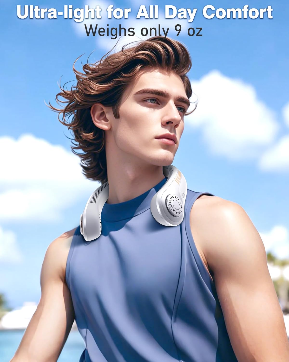 Thumbnail 5 de EYERZ Portable Neck Fan with Neck Support (Rechargeable, 5 Speeds, 5000mAh)