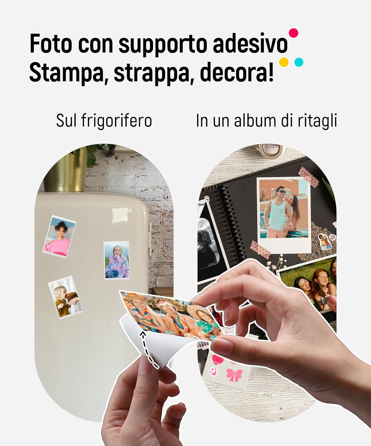 Detalle de Liene Pearl K100: stampante fotografica istantanea 2x3'' con 50 fogli adesivi e stampa Bluetooth