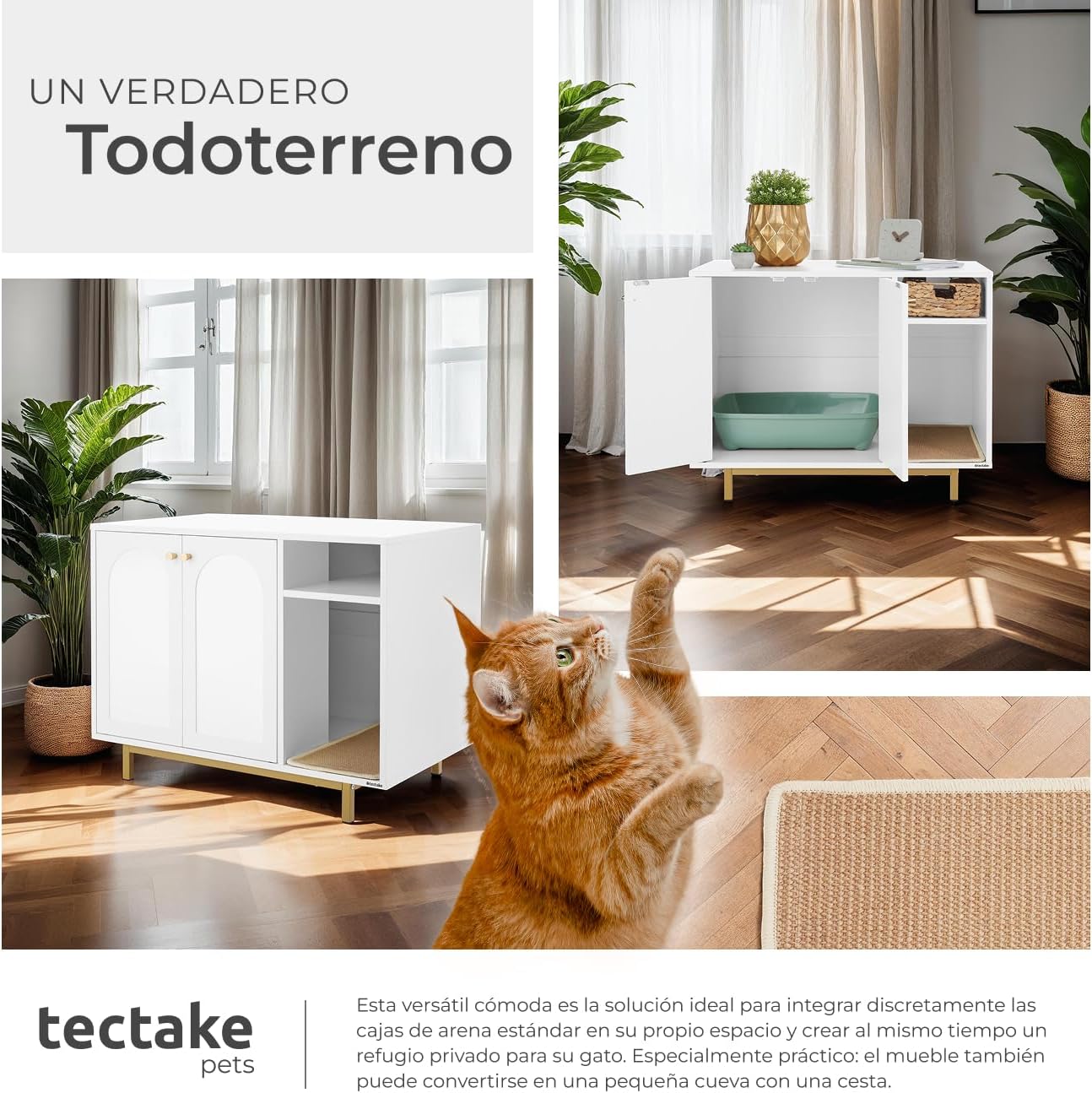 Detalle 2 de tectake® Mueble arenero 80 x 52 x 61,5 cm