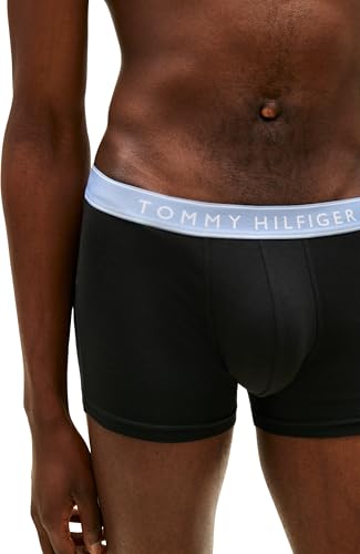 Thumbnail 3 de Tommy Hilfiger Calzoncillos bóxer Pack de 3 para hombre Trunks de algodón elástico, XL (Negro BRK BLU/Trra Rd/Arm Grn)