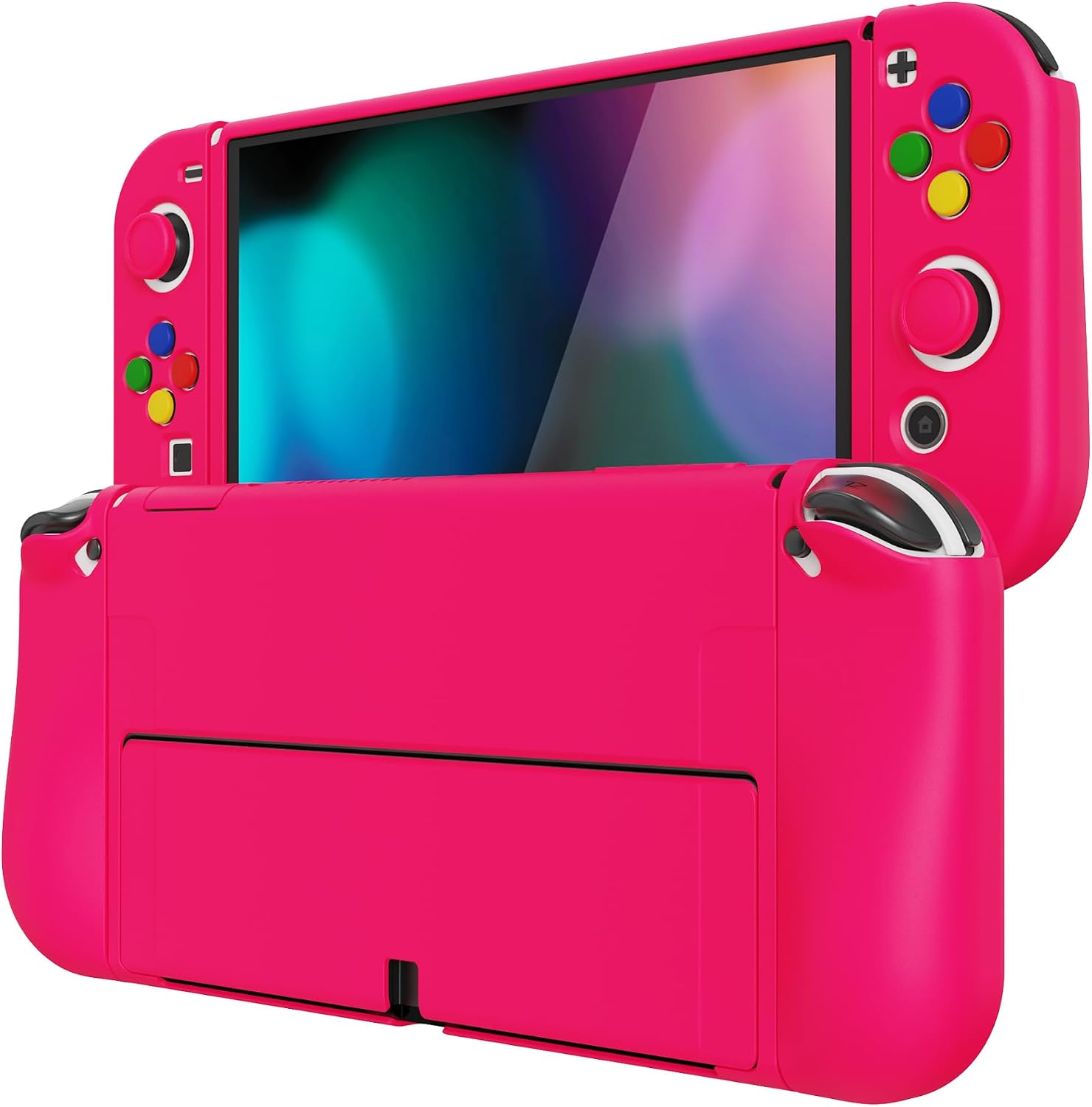 Detalle de playvital ZealProtect Soft Protective Case for Nintendo Switch OLED in Bright Pink