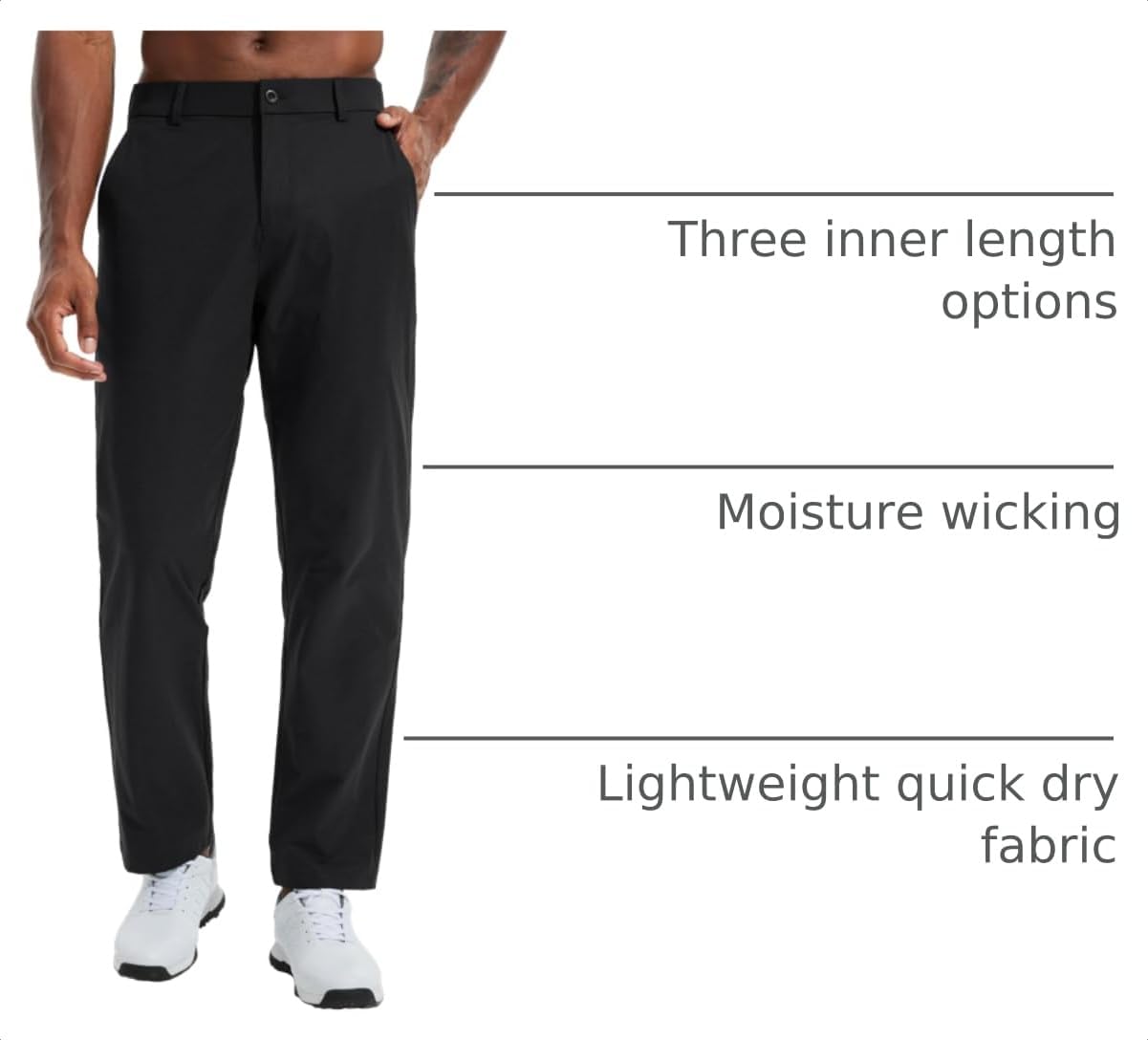 Thumbnail 3 de Men's Golf Pants Lightweight Stretch Dress Office Travel Slacks (30/32/34 in inseam)