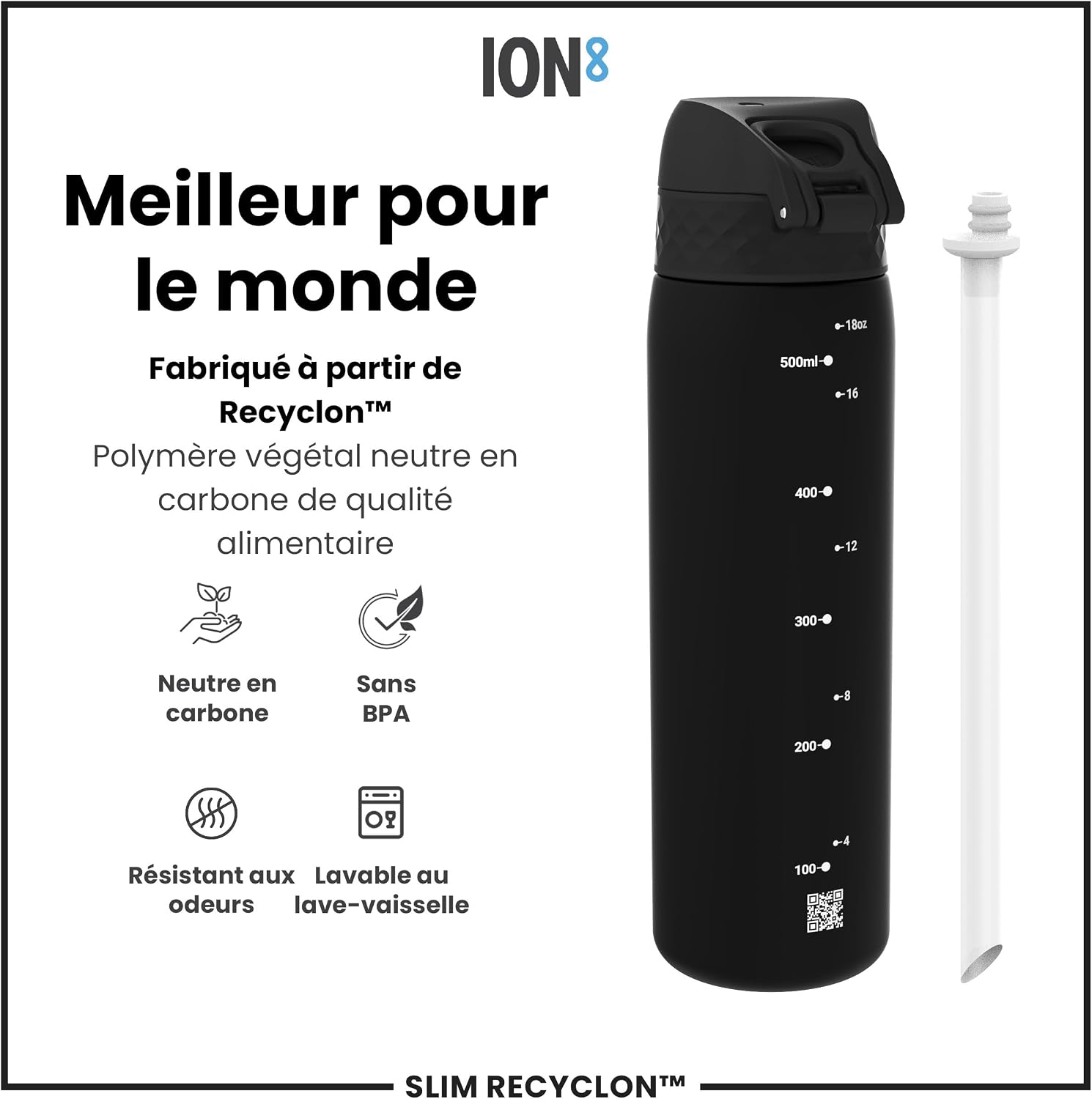 Detalle 1 de Ion8 Gourde Paille 500 ml 🥤